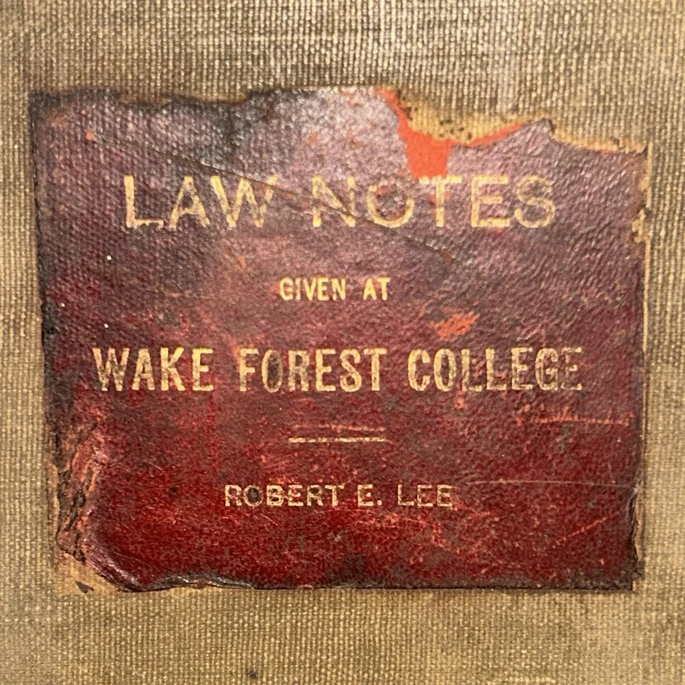 RARE 1926 Law Notes Given at Wake Forest College by Robert E Lee, North Carolina